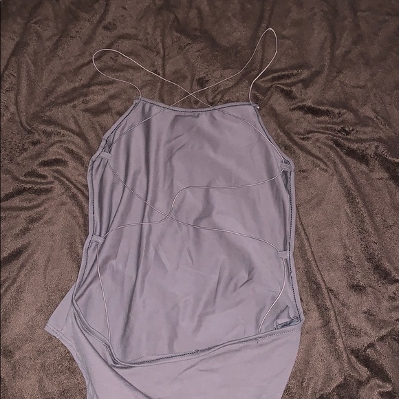 Grey Open Back Bodysuit - Picture 4 of 4